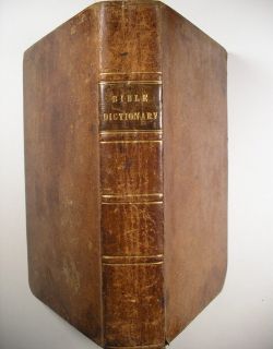 John Brown 1835 Dictionary of The Holy Bible Leatherbound VGC