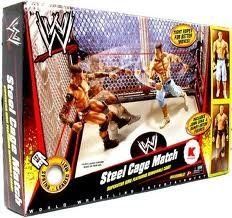   WWE Wrestling Ring Steel Cage Match John Cena The Miz Action Figures