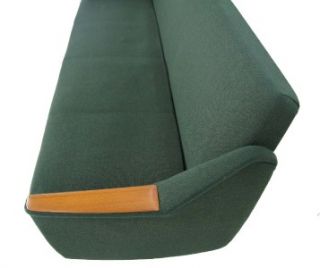 Danish Mid Century Modern Teak Wool Upholstery Vintage Sofa