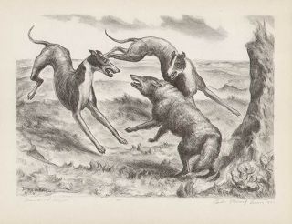 John Steuart Curry Print Hounds Coyote
