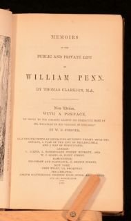 1849 Memoirs Public Private William Penn Thomas Clarkson American