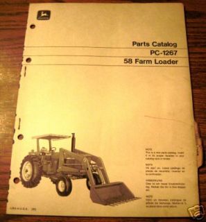 John Deere 3010 to 4620 Tractor 58 Loader Parts Catalog