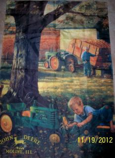 John Deere Green Moline Ill Harvest Tractor Boy Flag Garden Yard