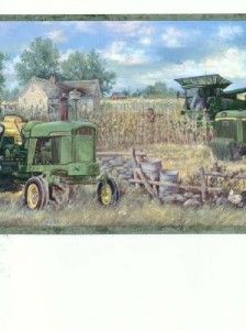 Wallpaper Border John Deere Farm Tractor Harvest Barn