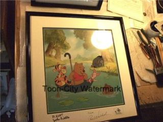 Pooh Hunny Hunt Double Autographe Disney Sericel Framed  