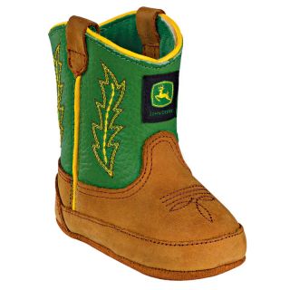 John Deere Infant Tan Green Cowboy Boots JD0186  