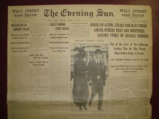 1306109WQ Titanic John Jacob Astor Body Found Apr 1912 Old Historic Newspaper  