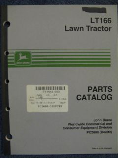 John Deere LT166 Lawn Tractor Parts Catalog Manual  