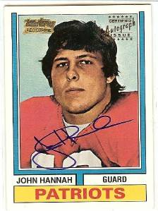 2001 Topps Legends John Hannah New England Patriots Certified Autograph  