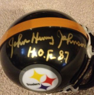 Pittsburgh Steelers HOF John Henry Johnson Signed Mini Helmet  