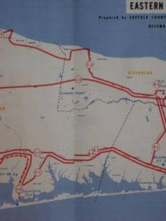 Official 1969 Suffolk County Bus Map Long Island New York Schedules Companies  