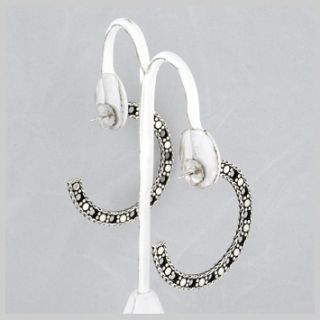 125332 JOHN HARDY Dot Sterling Silver Large Flat Hoop Earrings  
