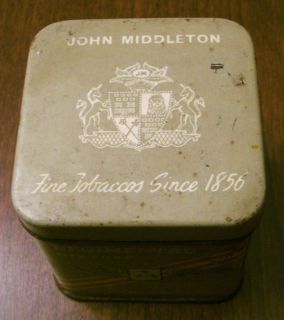 Vintage John Middleton Regimental Mixture Tobacco Tin 2 1 4" High by 2" Square  