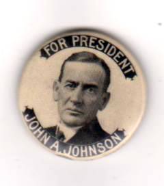 John A Johnson Governor of Minnesota Presidential Candidate 1908 Democratic  