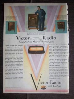 1929 RCA Victor Radio Electrola Radio John McCormack Ad  