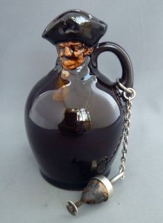Royal Doulton Kingsware Miniature Globular Watchman Dewar's Whisky Flask Jug  