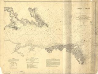 Civil War Potomac River 1862 Map  