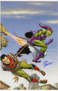 John Romita SR Signed Spider Man Green Goblin Poster  