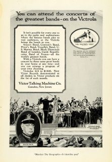 1921 Ad Victor Talking Machine Victrola Records Sousa Band Conductor Orchestra  