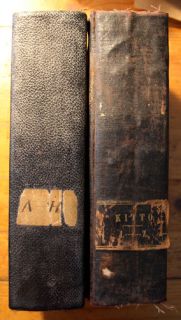 Cyclopedia of Biblical Literature John Kitto 1854 Two Volume Antique Book Set  