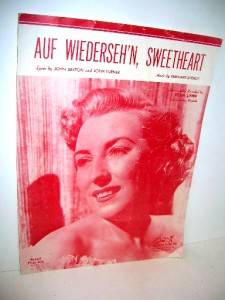 Auf Wiederseh'N Sweetheart Sheet Music Cover Photo Vera Lynn 1952  