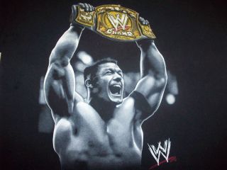 WWE Raw John Cena Holding Champion Belt T Shirt Boy's L 7 Black  