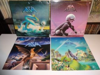 4x Asia LP lot s t Alpha Astra Then Now Steve Howe of Yes John Wetton NM  