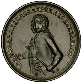 1739 Admiral Vernon Medal Battle of Portobello EX John J Ford Collection  