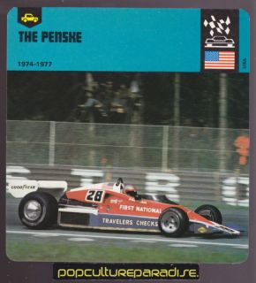 1974 1977 Penske PC4 Race Car John Watson Picture Card  
