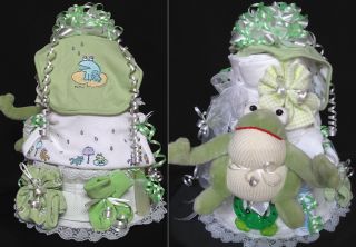 Carters Baby Shower Diaper Cake Lennon Emu Namae Frog Rain Plush Outfit Set Bib  