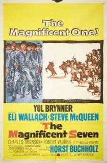 The Magnificent Seven 1960 Original U s One Sheet John Sturges Steve McQueen  
