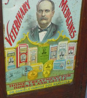 Dr Daniels Veterinary Medicine Advertising Cabinet Country Store Display  