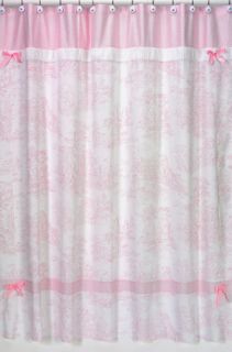 JoJo Designs Pink French Toile Chenille Shower Curtain  