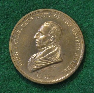 John Tyler President Peace and Friendship Medal Brass  