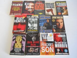 Lot of 43 True Crime Non Fiction Murder Suspense Paperback Books John Walsh  