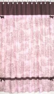 JoJo French Country Toile Pink Fabric Shower Curtain  