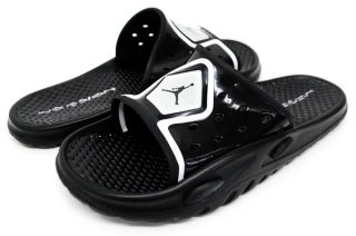 Nike Jordan Camp Slide 3 Men's Sandals Black White Light Blue $35 00  