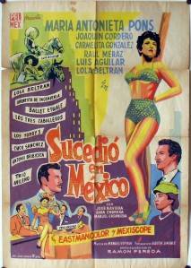 091 Sucedio En Mexico Original Mexican Movie Poster Maria Antonieta Pons 1958  
