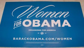 BARACK OBAMA JOE BIDEN WOMEN FOR OBAMA RALLY SIGN 11X17 NEW UNUSED RARE 2012  
