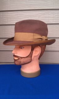 Vtg Royal Stetson Whippet Fedora Hat Brown Indiana Jones 7 Very Nice  