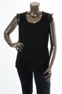 Jones New York NEW Black Lace Trim Sleeveless Pullover Top Shirt Plus 0X BHFO  