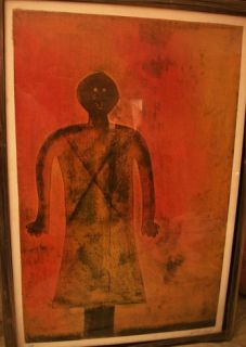 RUFINO TAMAYO MIXOGRAPH LARGE FORMAT FRAMED STANDING GIRL  