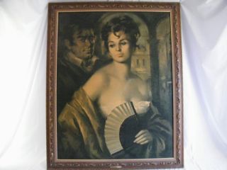 Vintage Lady of Castile by Jose Puyet Huge Oversized Print Turner Wall Accessory  