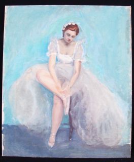 Antique Joseph Newman Impressionist Ballerina Painting  