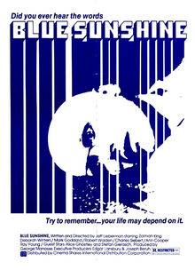 Vintage Original Movie Poster 1 SH 1976 Blue Sunshine Zalman King Cult Horror  