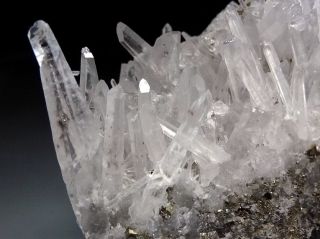 Hand Size Needle Quartz Crystal Cluster with Chalcoyrite Bits  