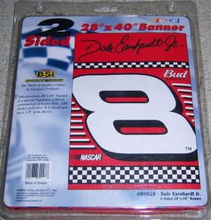 Dale Earnhardt Jr 8 NASCAR Flag 28"x40" Double Sided Banner Bud Racing  