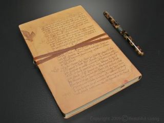 Fiorentina Scrittura Large Leather Diary Journal Handmade Journal 6 x 8  