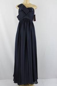 JS Collections women dress full length strapless navy blue size 14  