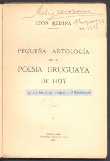 Leon Medina Book Antologia de La Poesia 1ºED 1935  